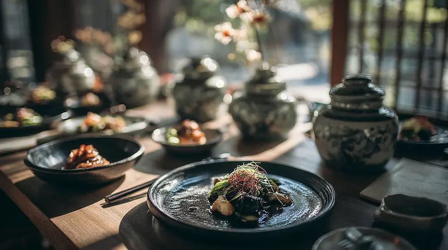 Modern Korean cuisine featuring seasonal vegetables, fermented ingredients, and traditional Korean food culture in Seoul.