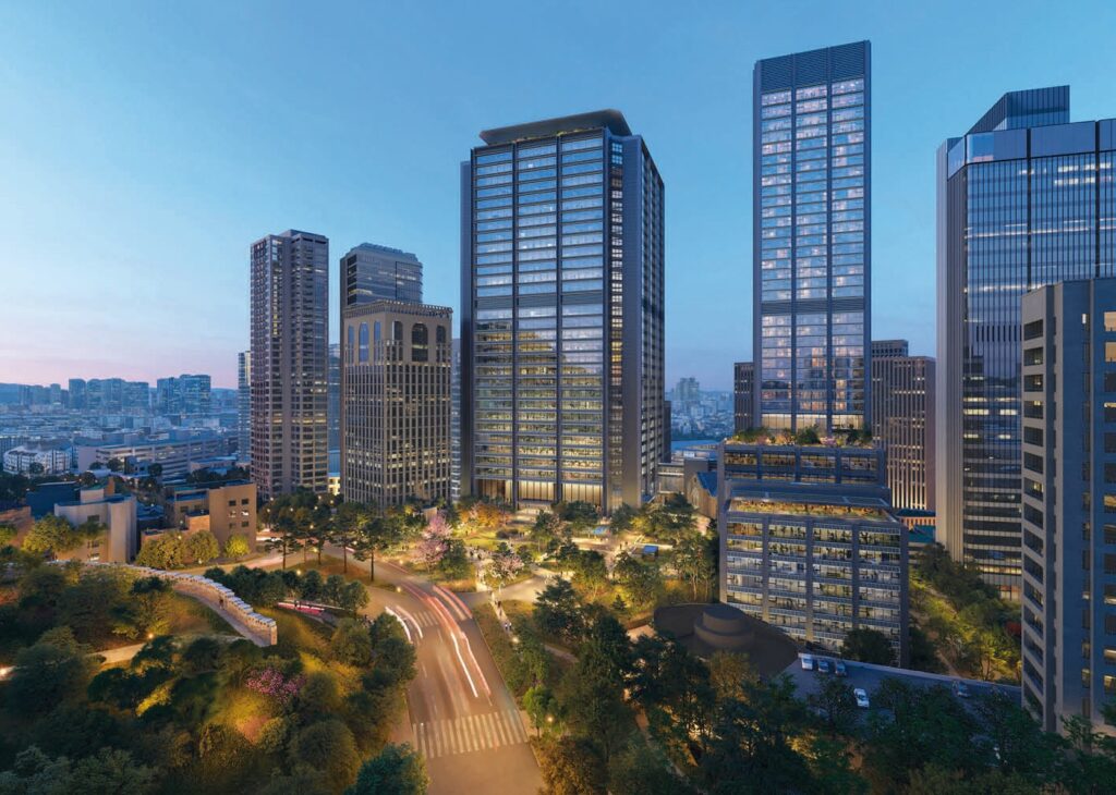 Foster + Partners IOTA Seoul project rendering Namsan vertiport