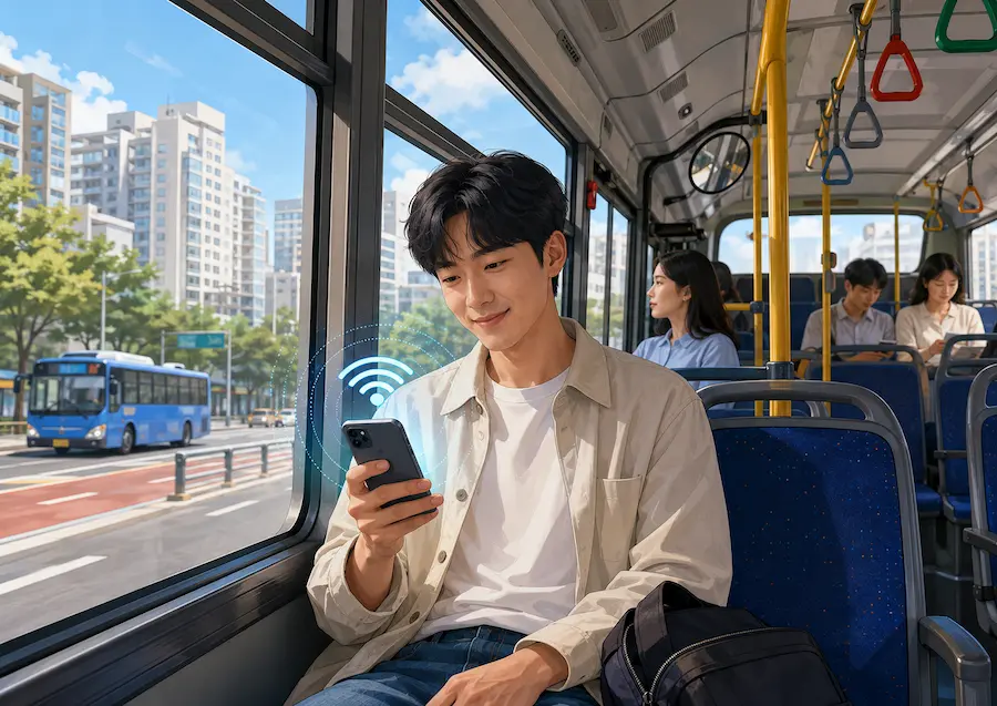 Public Wi-Fi on Korean city buses and digital convenience in Korea